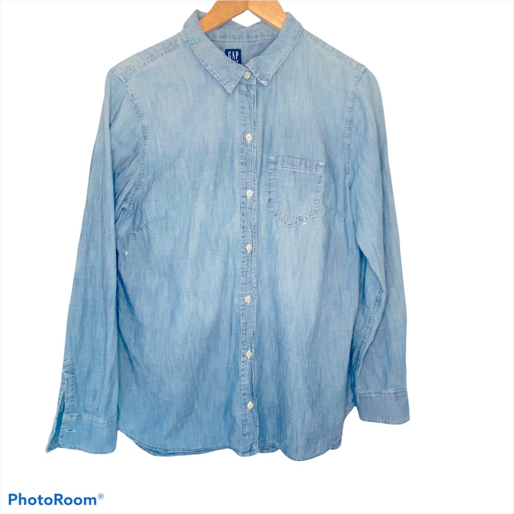Gap Chambray button up blouse Denim Large